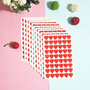 Red Love Sticker Love China Red Heart Decorative Sticker Handwritten Children's Kindergarten Award Sticker Small Sticker
