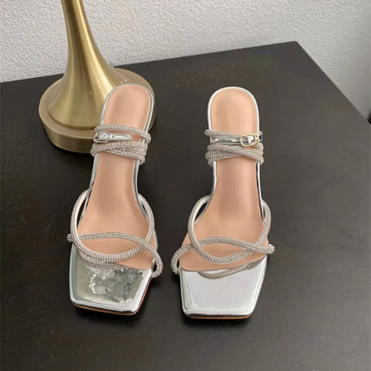 Frau Ferien Einfarbig Quadratischer Zeh Sandalen Mit Knöchelriemen display picture 5