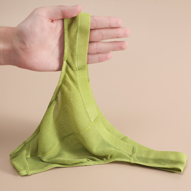 Mesh Underwear Men's Translucent Sexy Low-Waist Thong Men's Sexy Tight T-String Men's Shorts