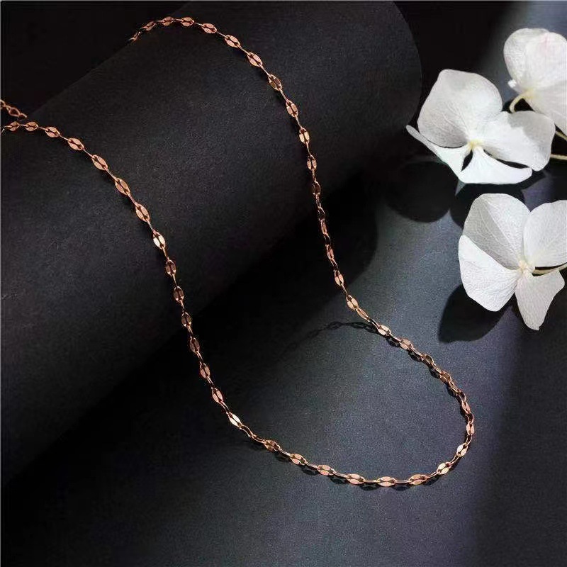14g Weight Necklace Classification 1 Piece Quantity Daily Occasion Titanium Steel Material Geometric Pattern Women'S Gender Chain Design Simple Style Style Simple Style Geometric Titanium Steel Chain Necklace 1