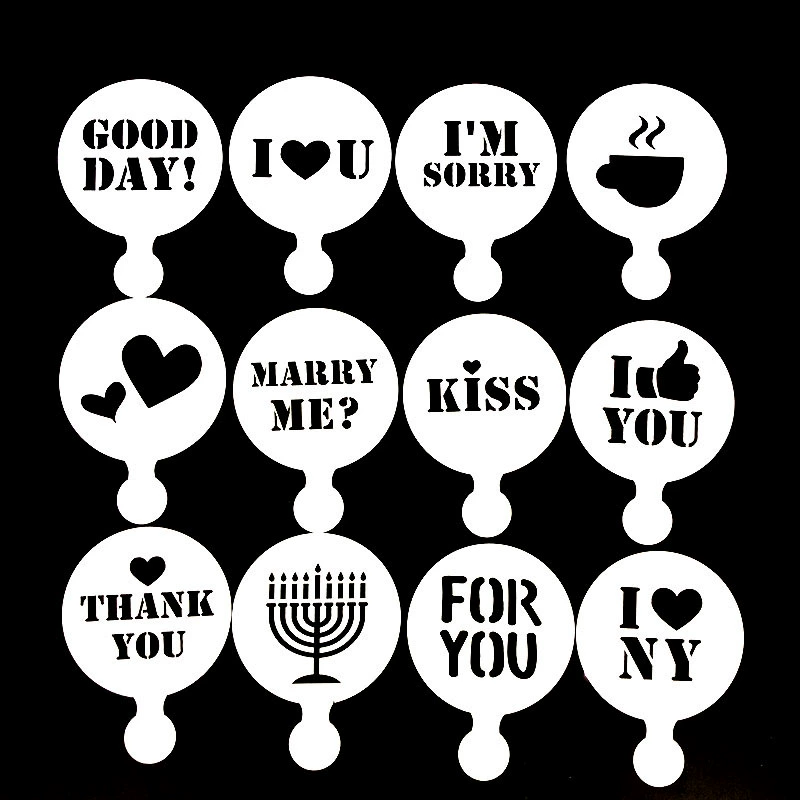 DIY гирлянда форма для печати кофе модель поддерживающий прибор модный кофейный прибор 12 шт.