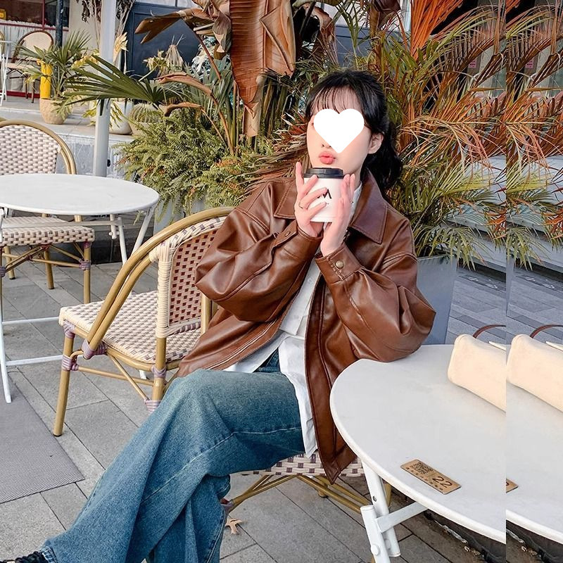 가죽 브라운 더 어두운 *플립 커버