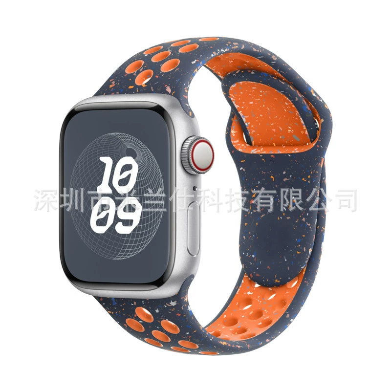 Двухцветный силиконовый браслет Nike S9 подходит для Apple iWatch6789se спортивный Ultra2
