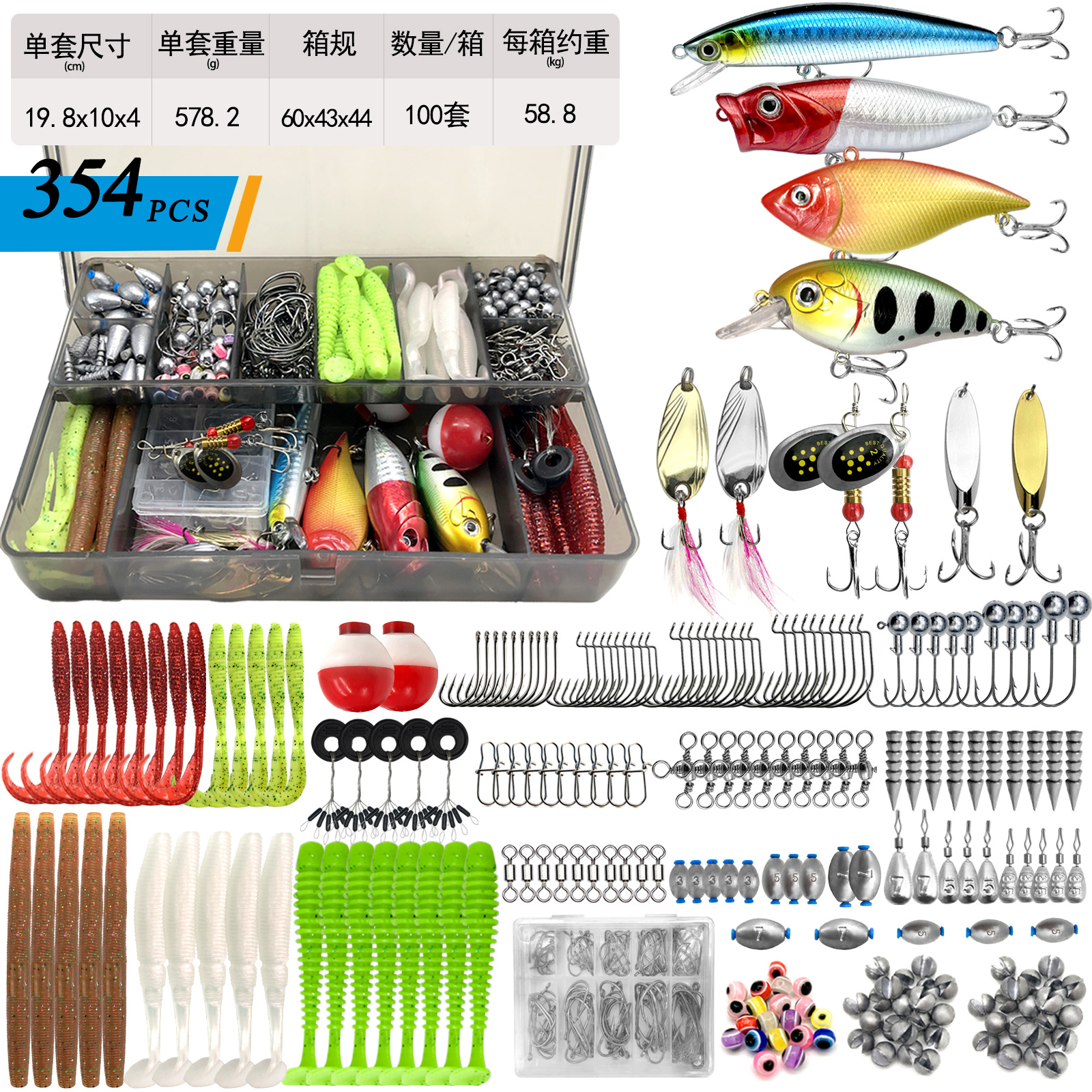 Juego completo de cebo Luya Juego completo de cebo falso Luya Lentejuelas Minuolei rana cebo falso cebo suave capa de natación completa cebo de pesca transfronterizo