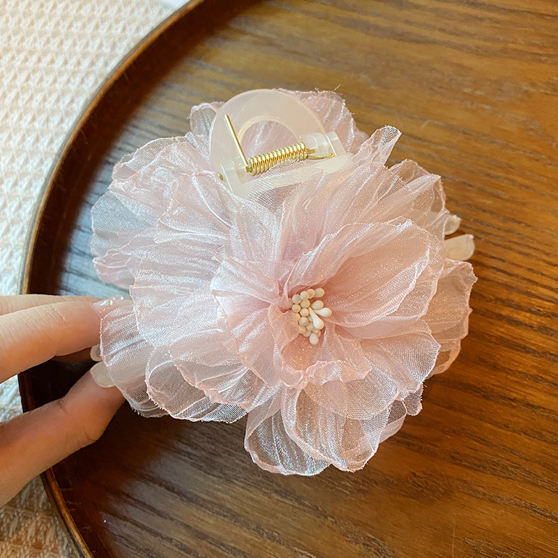 Pinza per capelli camelia donna grande molletta a forma di fiore_voghion.com