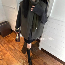 冬季新品复古百搭立领白鹅绒马甲 女宽松坎肩背心羽绒服外套8M163