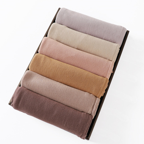 Cross-border solid color jersey mercerized cotton soft and breathable women's turban scarf hijab one piece drop shipping jersey