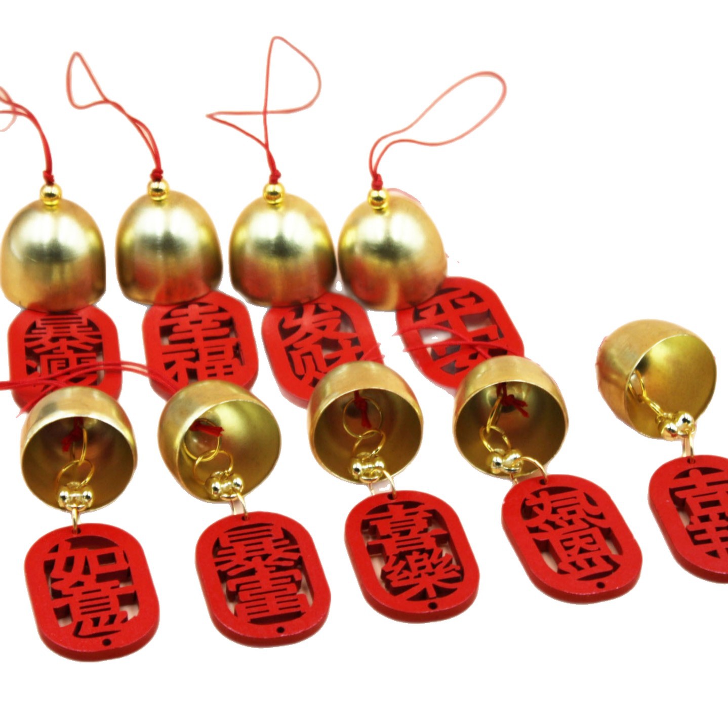 Navidad diy campana de cobre puro y accesorios con campana de acoplamiento pequeño Festival de Primavera de Año Nuevo tarjeta de deseo puerta de la tienda de seguridad image 6
