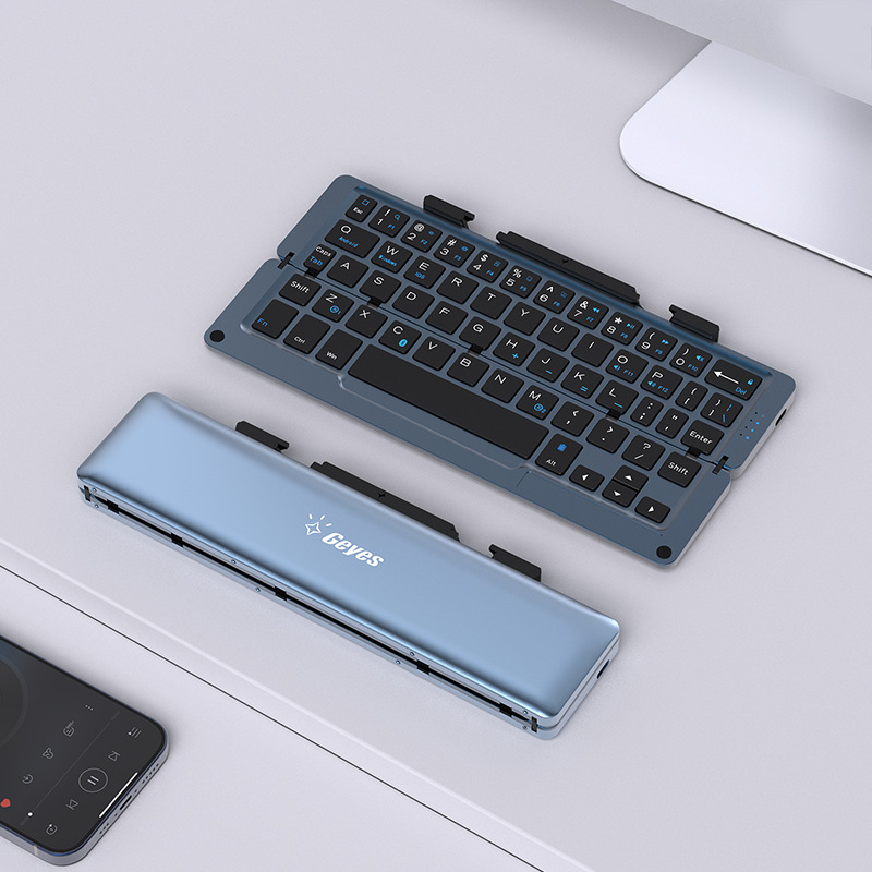 Fabrica directa de Geyes de aleación de aluminio inalámbrico Bluetooth teclado plegable Amazon explosión para regalos transfronterizos