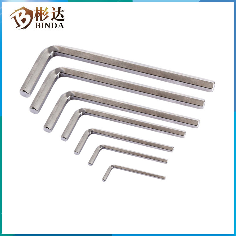 Nickel-plated L-shaped hex key, set of hexagon wrenches, hex screwdriver 0.9mm-8mm