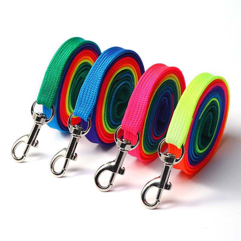 Arco Iris correa de pecho para mascotas traje de color a juego estilo chaleco anti-rotura correa de pecho de perro cuerda de tracción correa de perro en stock