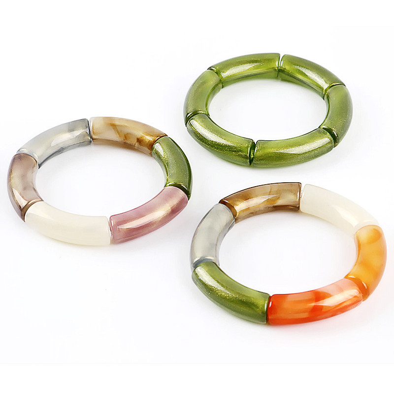 Solid Color Pattern Retro Solid Color Acrylic Bangles Wholesale