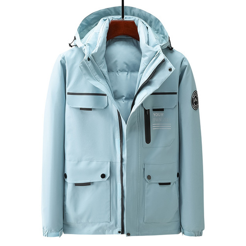 Men's Down Jacket Outdoor Down Inner Jacket Windproof Waterproof Hiking Coat Windbreaker Outerwear Women's Three-in-One