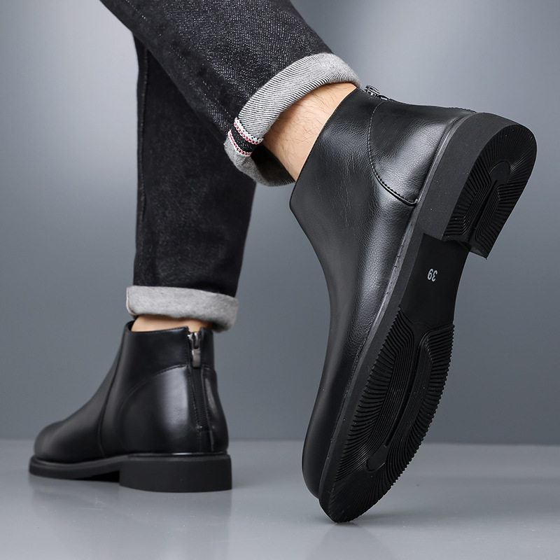 Giày bốt Martin nam cổ trung gót 3–5 cm kiểu công sở casual — z8189 màu nâu, z8189 đen