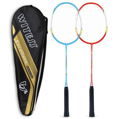 WITESS badminton racket aluminum alloy double racket set professional training ultra-light carbon fiber durable badminton racket wholesale