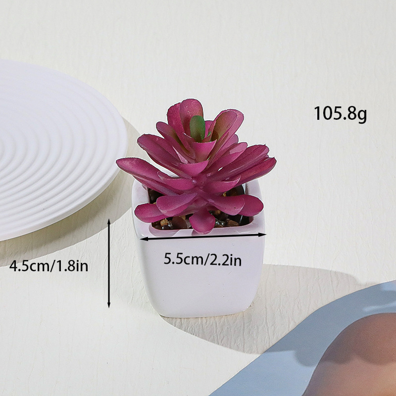 Simulación transfronteriza de porcelana floc de macetas pequeñas macetas verdes de mesa decoración ornamentos artesanías bonsai spot directo