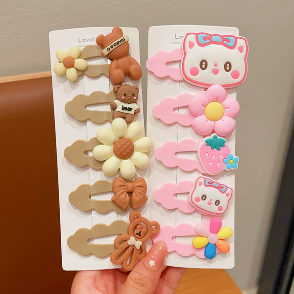Milky bear + cute pink cat [10-piece set]