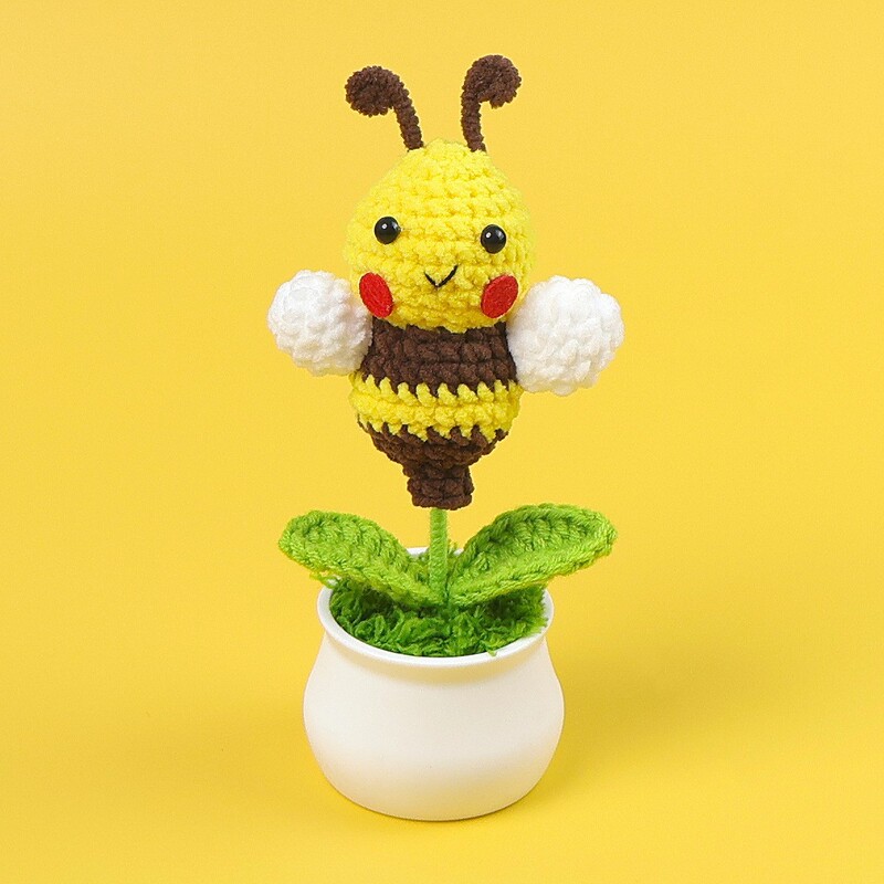 完成したウールひまわり鉢植えスズラン造花チューリップデスクトップ装飾品バレンタインデー教師クラスメートギフト|undefined