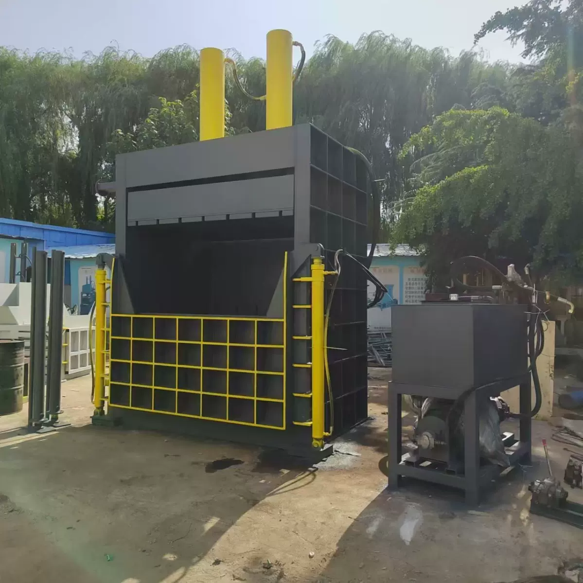 全钢板废旧金属打包机大吨位大压力废纸废料编织袋薄膜物料压缩