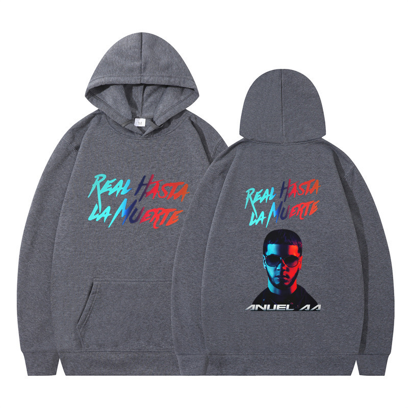 Otoño/invierno transfronterizo real hasta la muerte2D impresión tendencia hombres y mujeres europeos y americanos suéter con capucha