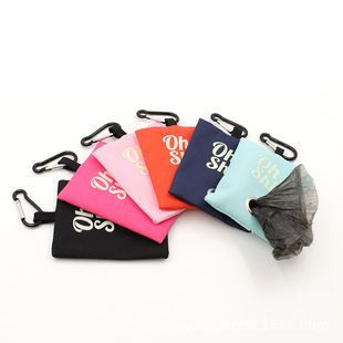 American-Style Creative Personality "Oh Shit" Canvas Poop Bag Dispenser, Hangable Pet Waste Bag Storage Bag