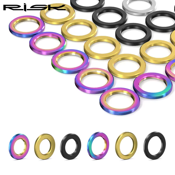 RISK Titanium Alloy M5/6mm Screw Gasket Golden Color Flat Gasket Mountain Bike Flat Washer