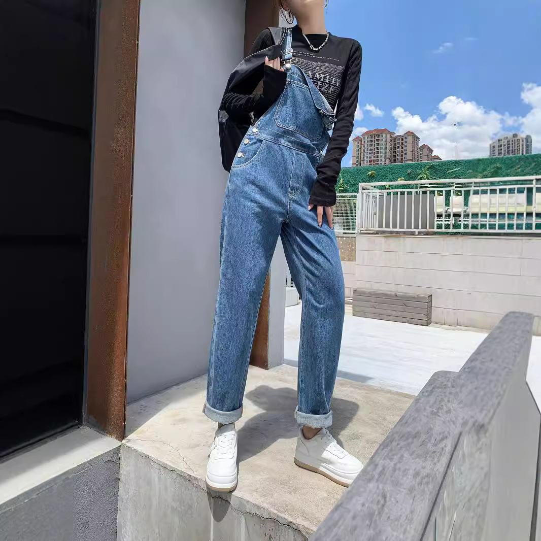 Spring blue denim overall