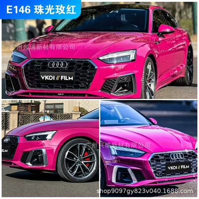 Base Polymer Car Body Auto Color Change Film - e146-pearlescent-rose-red-152m-x-17m-polymer-substrate-petbottom-or-paperbottom