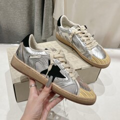 黄金鹅星星小脏鞋牛皮网面透气橡胶头复古系带潮酷休闲鞋复古潮酷