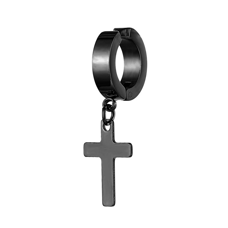 Simple Style Cross Titanium Steel Plating Ear Clips 1 Piece display picture 5