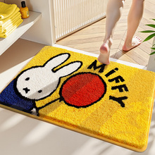 正版米菲植绒脚垫浴室地垫家用强吸水卡通防滑垫加厚提花地毯