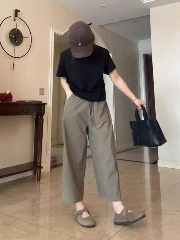 夏季胖妹妹大码薄款九分直筒休闲裤宽松显瘦遮胯阔腿裤5967#|undefined