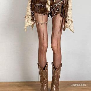 Light Asian Girl Retro Waste Line Shibuya Millennium Girl Fishing Net Punk y2k American Dune Earth Net Socks