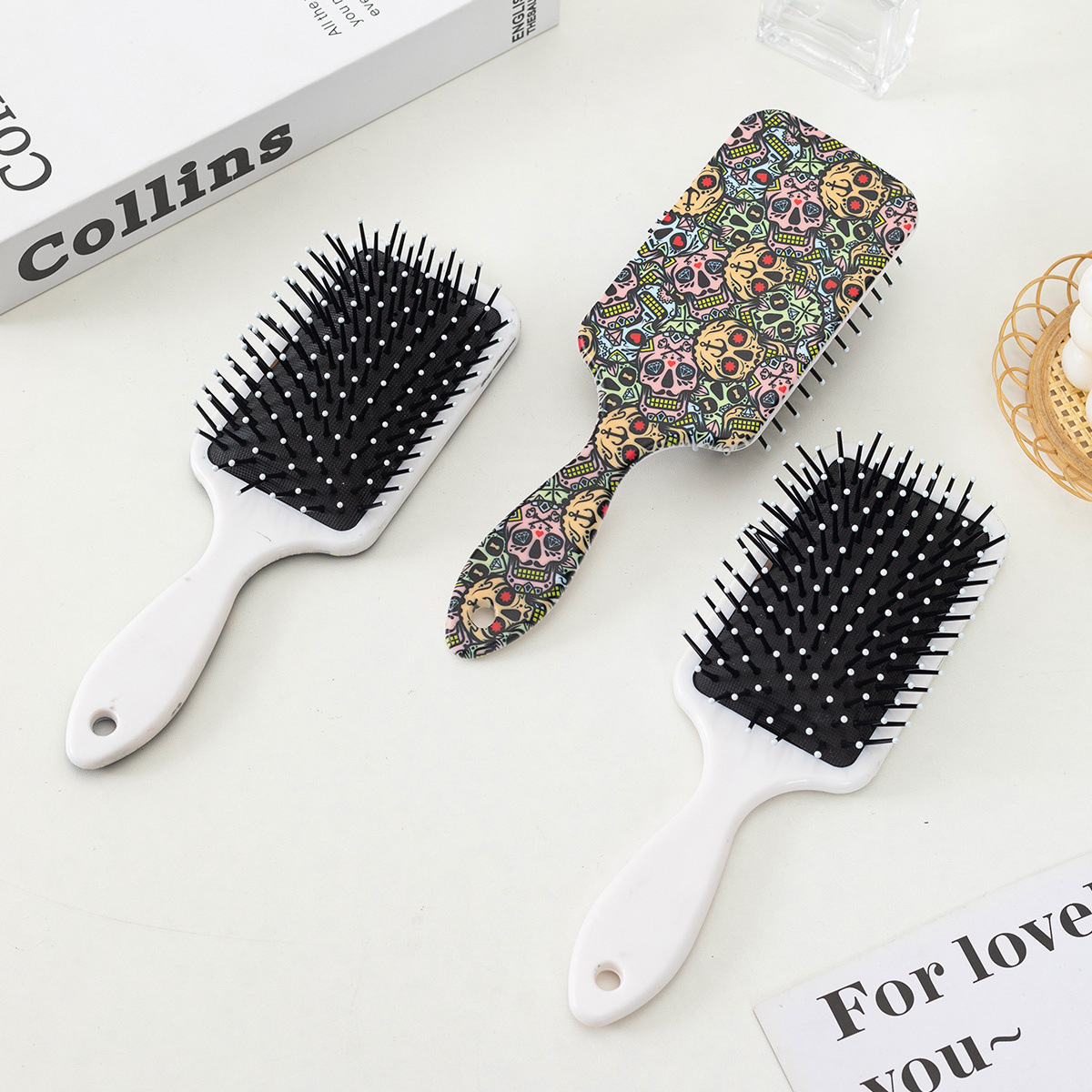 115g Weight Hair Comb Makeup Tools Types 1 Piece Quantity Plastic Material Halloween Festival Skull Pattern Simple Style, Classic Style, Commute Style Simple Style Classic Style Commute Skull Plastic Hair Comb 1 Piece 1