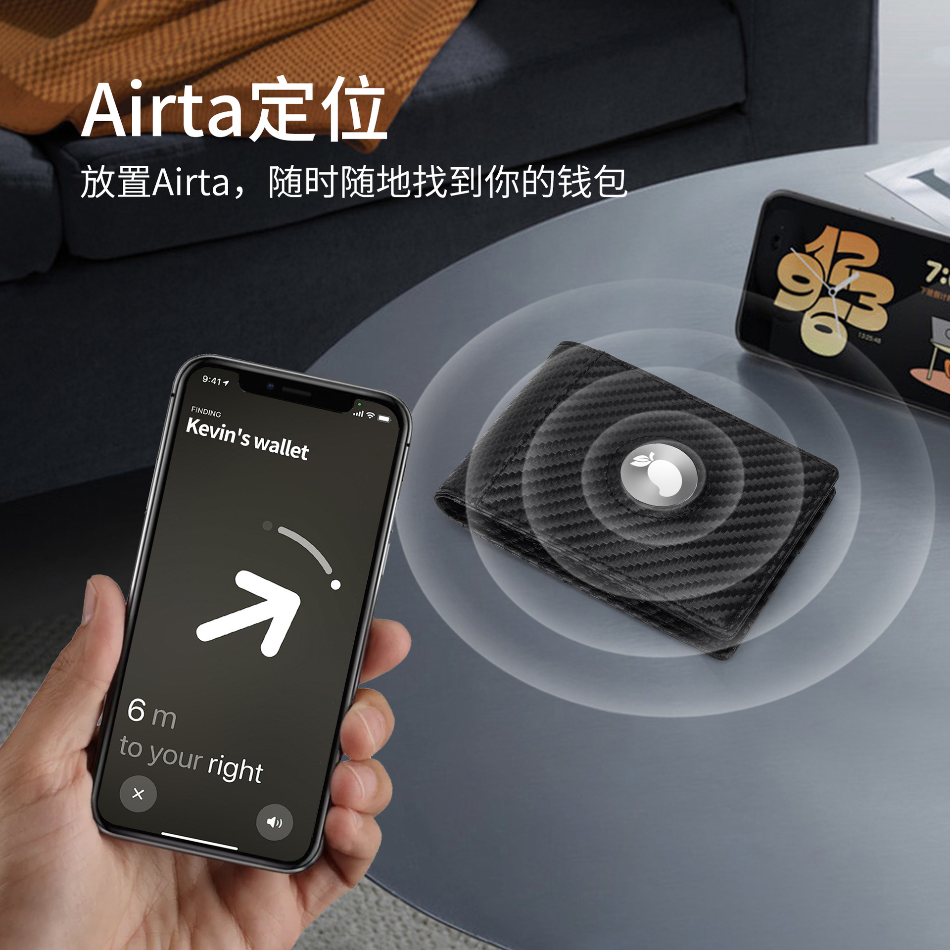 Inventario de gran capacidad corta cartera de cuero de esterilla de dólar de cuero AirTag cartera de cuero de cabeza cartera de hombre