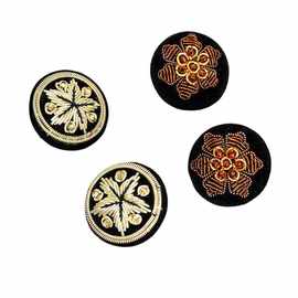 奢华高端手工刺绣印度丝金属五角星钮扣西装外套礼服辅料盘扣