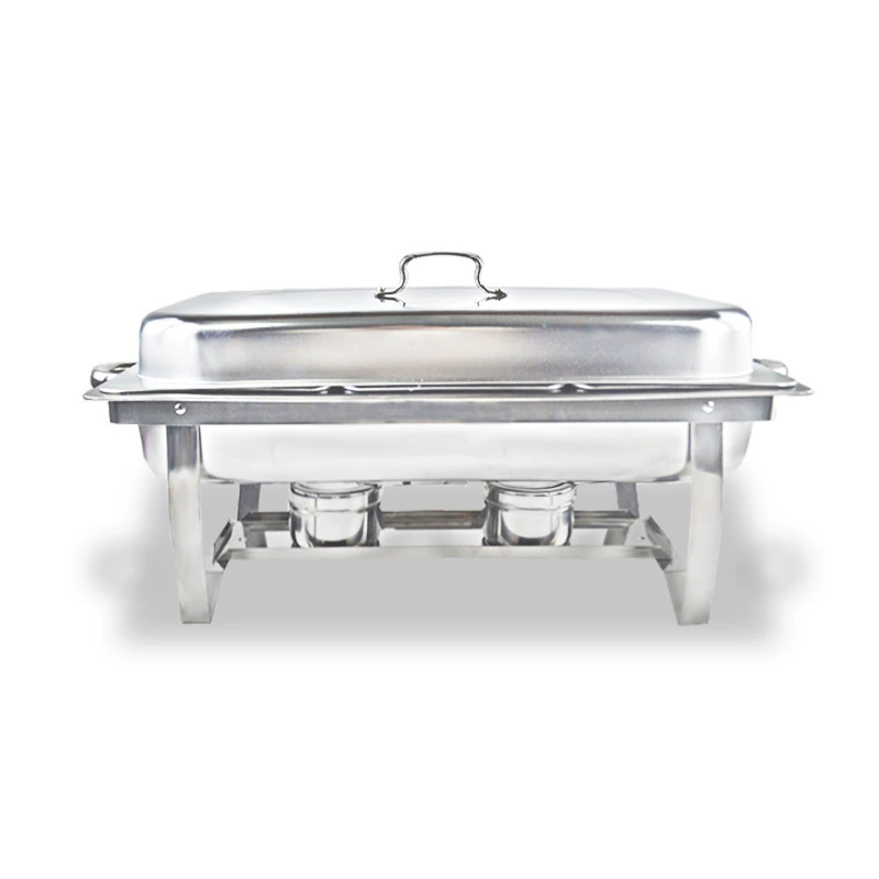 Cross-border stainless steel hotel dining stove Buffy stove rectangular folding heating alcohol stove can be divided into lattice buffet stove