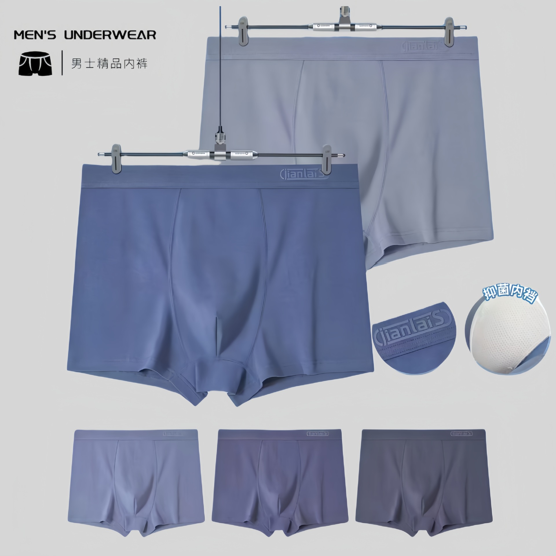 Men's Underwear Pima Cotton 3D Men's Boxer Briefs Pure Color Printed Boxer Briefs Factory Wholesale Custom Shorts