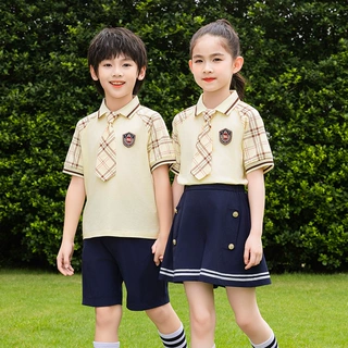 小学生班服夏季幼儿园园服夏装大班毕业服短袖学院风校服两件套装
