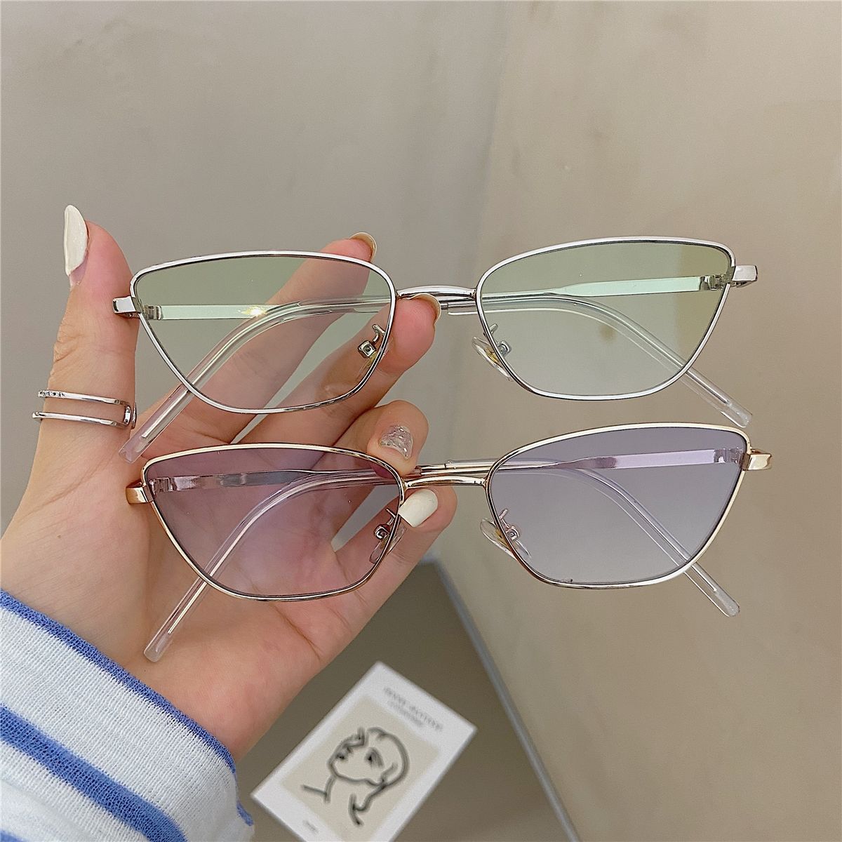 40g Weight Full Frame Glasses Structure Sunglasses Classification PC, UV400 Protection Lens Material Cat Eye Glasses Style Outdoor, Travel, Beach Occasion Geometric Pattern All Seasons Season Unisex Gender Retro, Classic Style Style Grey, Black Color Retro Classic Style Geometric PC UV400 Protection Cat Eye Full Frame Women's Sunglasses 2