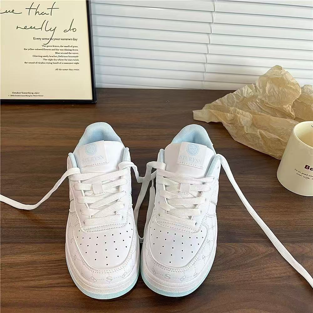 Estilo universitario estilo coreano plataforma rosa zapatillas de deporte femenino ins primavera 2025 nuevos zapatos blancos deportivos y de ocio