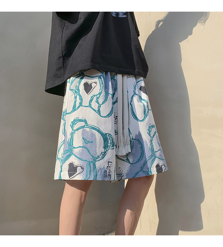 Casual Shorts For Men, Loose Fit 5-Inch Beach Shorts With Print, Lightweight Quick-Dry Athletic Shorts For Summer_viptrois.com