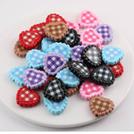 双面格纹爱心亚克力直孔散珠 diy手工自制手机链串珠饰品材料配件