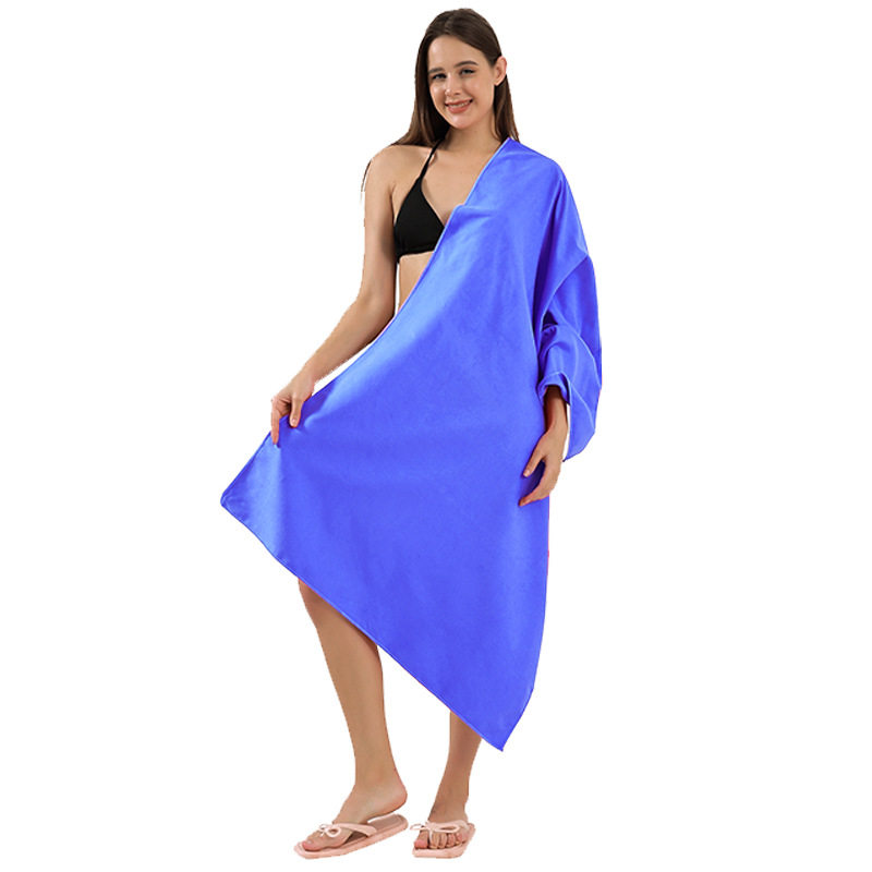 Toalla de Playa de Microfibra de Doble Cara, Tipo Terciopelo, Protección Solar, para Deportes Acuáticos, Secado Rápido, Absorbente