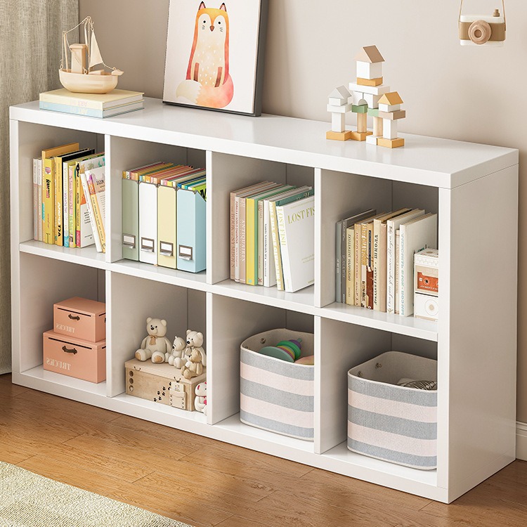 Estantería Estante de piso Estante de piso Estante de libro corto Dormitorio Combinación libre Gabinete de rejilla Ventana salediza Gabinete de almacenamiento de balcón Armario de almacenamiento