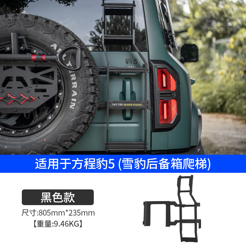 Fangchengbao – Roof rack Ladder Side Mount for - bao-5-snow-leopard-trunk-ladder-black-1-set