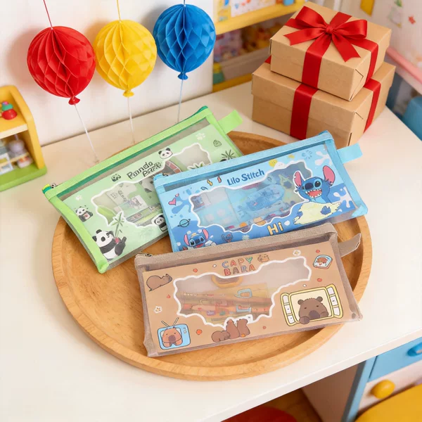 Clearance - Mesh Zipper Bag Panda Stitch Capybara Stationery Set Holiday Hot-Selling Gift