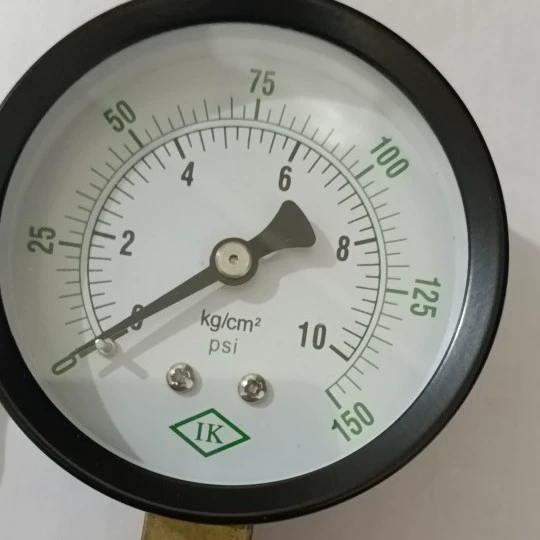 Тайвань IK радиальный манометр 10KG150psi 2,5-дюймовый черный железный корпус медный разъем 1 4NPT