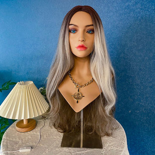 Mannequin head European and American simulation makeup model head wig display shoulder model head