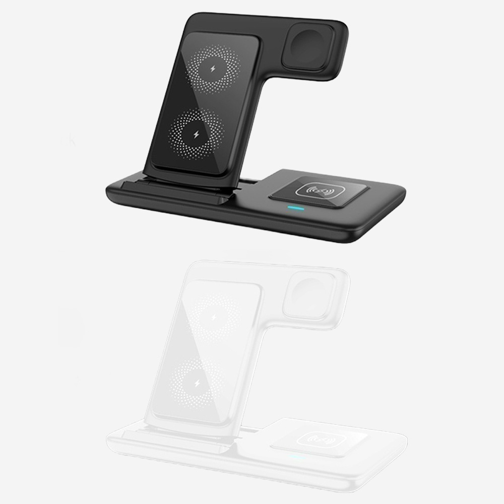 Cargador inalámbrico plegable 3 - en - 1 para escritorio para Apple teléfono móvil auricular reloj vertical cargador inalámbrico